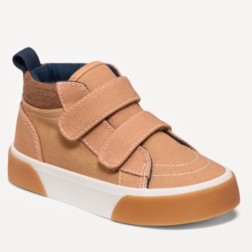 Old Navy Tan Sneakers with Velcro Strap and Rubber Sole